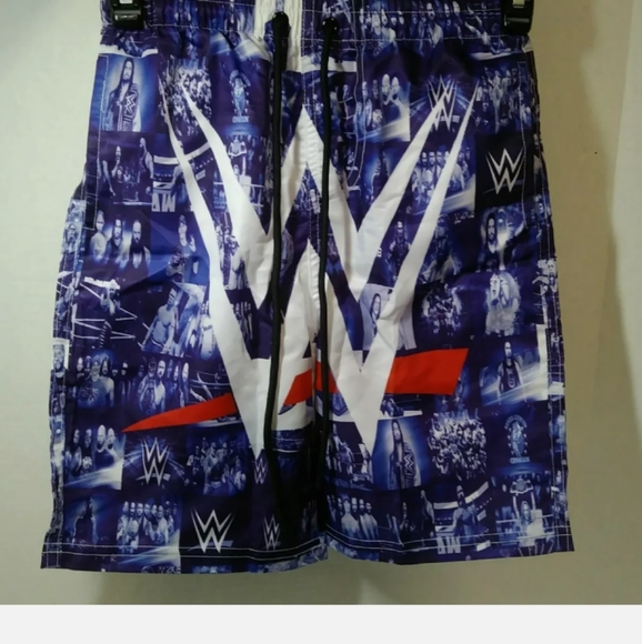 Boy's Sz S Multicolored 3D Graphic Swimtrunks Featuring Smackdown WWE SuperStars - Picture 3 of 12